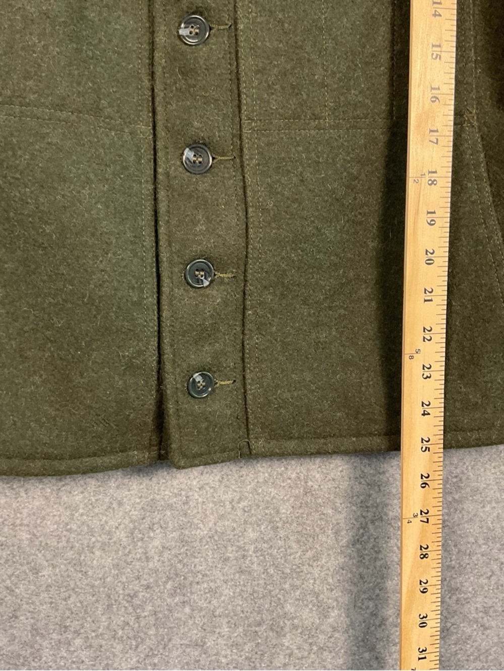 Filson Dark Olive Mackinaw Wool Button Vest - Picture 5 of 8